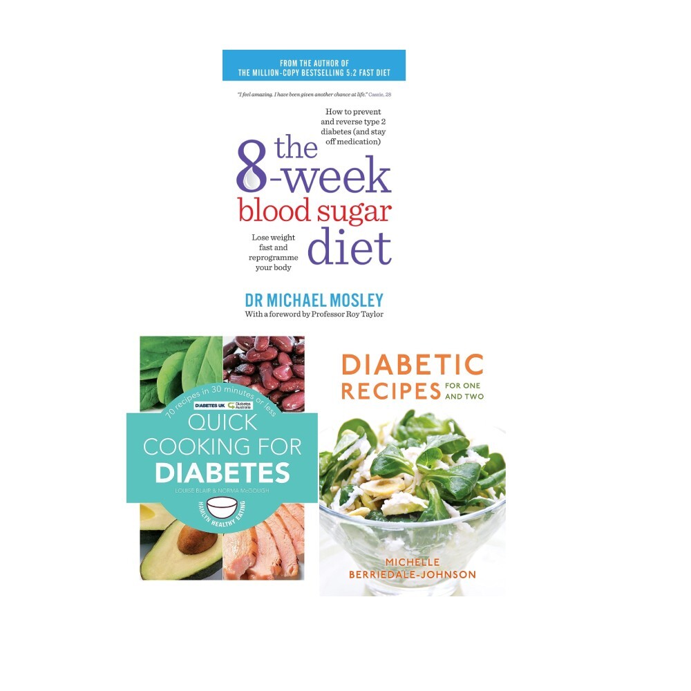 8 Week blood sugar diet, quick cooking for diabetes,Diabetic Recipes 3 books Set