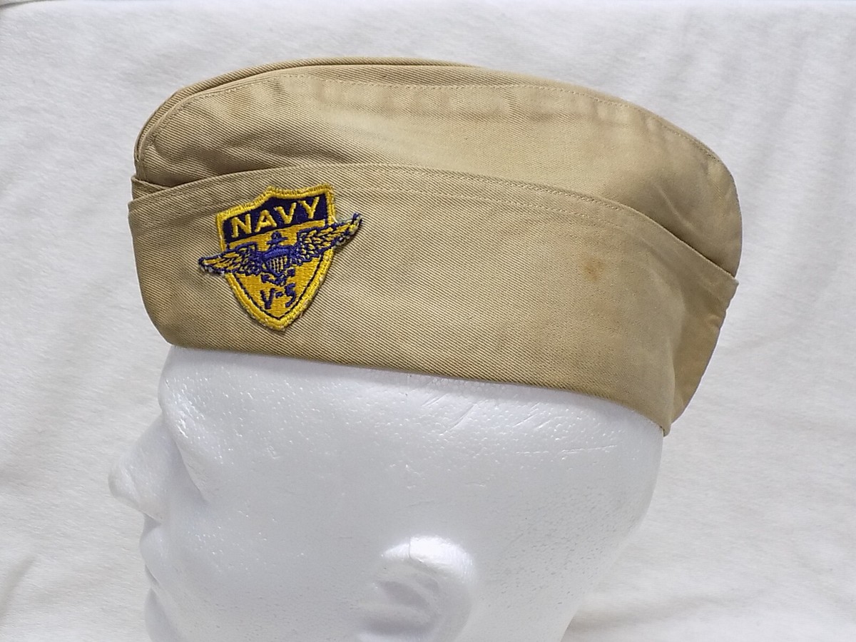✨WWⅡ✨40s★ヴィンテージ★アメリカ軍★US Navy★フライトキャップ Original WW2 US Navy Hat Dark Blue Vintage Sailor Flat/Beret Style