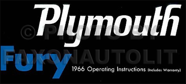 1966 Plymouth Fury Owners Manuell 66 I II III Sport Fury Betriebs Anleitung-image