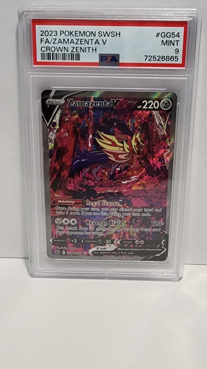 PSA Mint 9 Zamazenta V Full Art GG54 Crown Zenith Pokemon Galarian