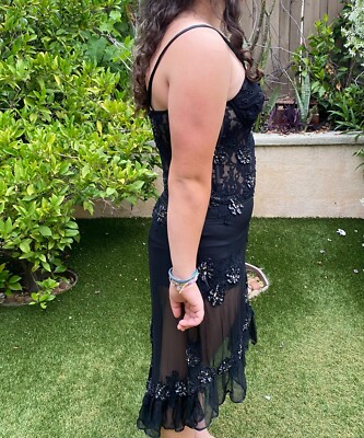 sue wong black lace dress Sue Wong