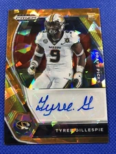 2022 #DPA-TGI Tyree Gillespie Panini Prizm Cracked Ice RC Orange Cracked Ice Aut