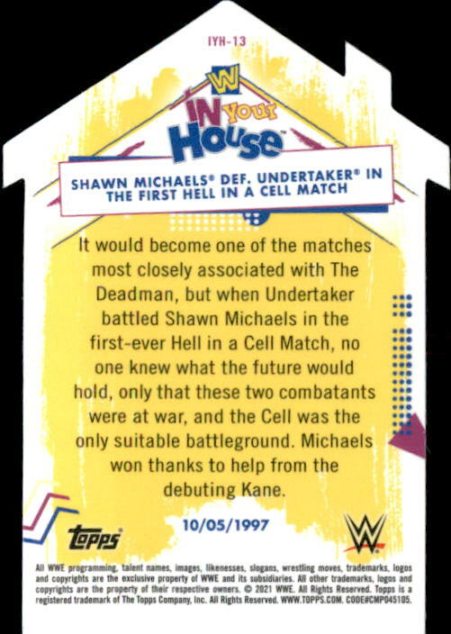 Carte De Collection Topps Superstars Catch 2021 - Shawn Michaels, Numérotée 01/10, Occasion Très Bon état