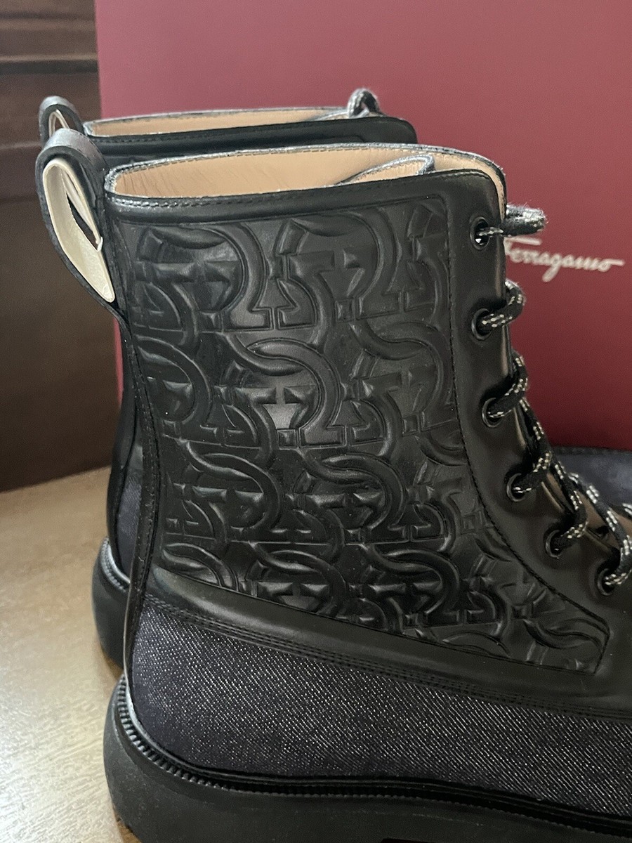 Salvatore Ferragamo Marshall 11.5 M Black Calf LEATHER And  display picture 1