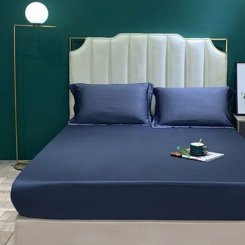 Fitted Sheet Four Corners With Elastic Band Bedsheet Solid Color Mattress Cover - Picture 16 of 42