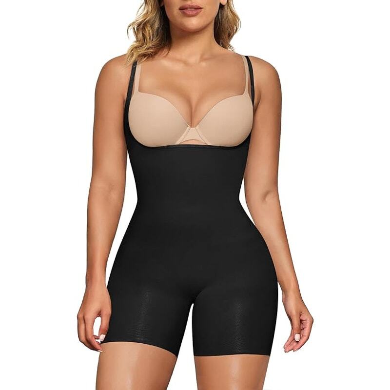 SHAPERX Sculpting, Tummy Control Open Bust Thigh Slimmer Seamless Body  Shaper, S