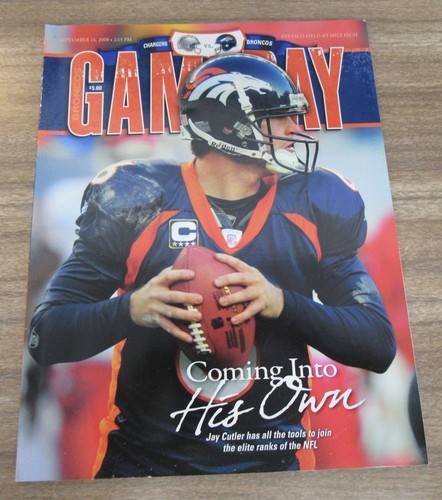 2008 Denver Broncos vs. San Diego Chargers Program Jay Cutler READ