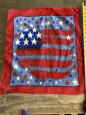 USA Vintage American Flag Bandana Paris Accessories Made in USA 21" Distressed