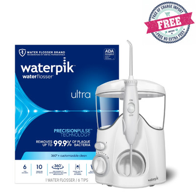 Waterpik Ultra Water Flosser with 10 Settings, 6 Tips, ADA Accepted, White