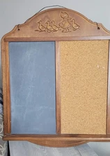 Vintage Chalkboard Message Board With Goose Wood Carving