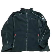 Refrigiwear Jacket Men’s XL Black Embroidered Vintage Y2K Work Full Zip