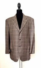 Kiton Napoli 100 Cashmere Handmade Sport Coat Blazer Italy Brown Check 44-46