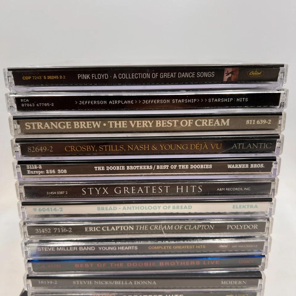 19 CDS ROCK Pink Floyd Doobies Eagles Styx Yes ZZ Top Toto Foreigner Clapton — 第 2/4 张图片