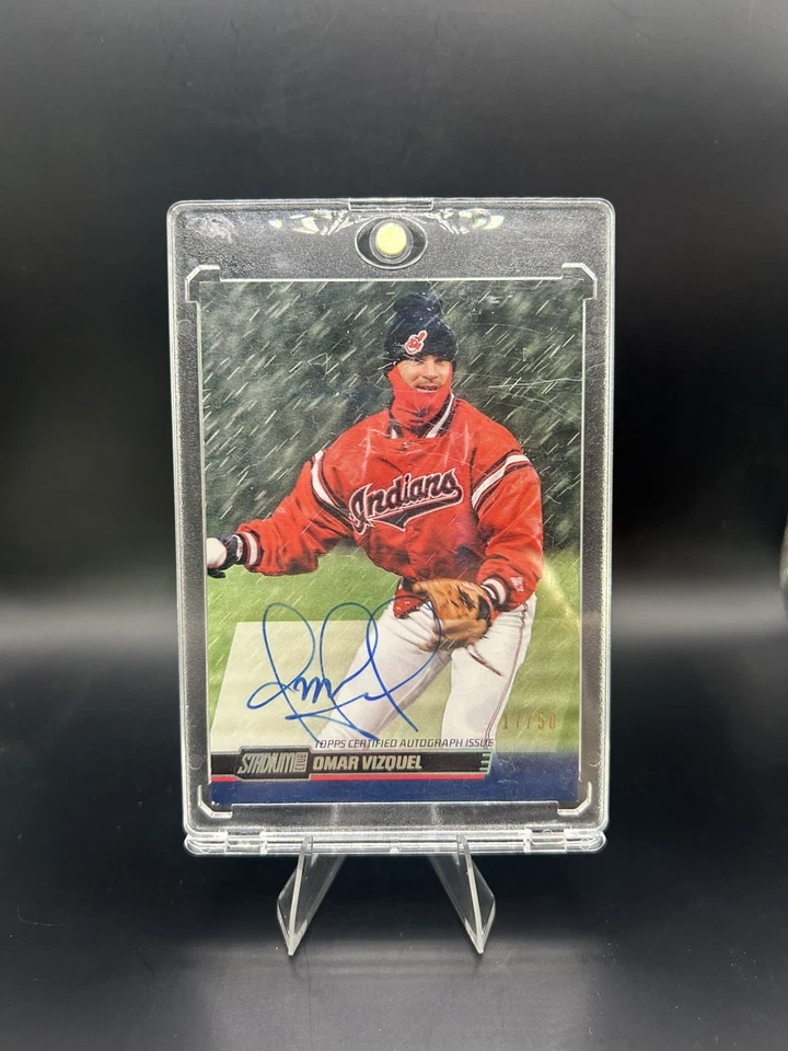 Stadium Club Omar Vizquel 2014 #SCA-OV autógrafo/50 automático SP Cleveland Guardians Foto 3 de 4