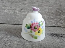 Vintage Napco Porcelain Ceramic Bell w Flowers Butterfly Japan S-864 Rare 235c