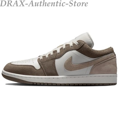 Air Jordan 1 Low ''Olive Grey'' Basketball Shoes Mens White Brown 553558-046