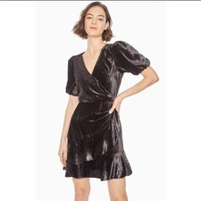 PARKER IMPERIAL FOIL HAYDEN SHORT SLEEVE VELVET MINI DRESS 4