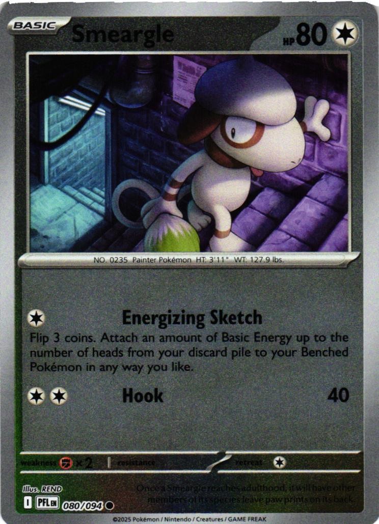 Smeargle Reverse Holo 080/094 ME02: Phantasmal Flames NM
