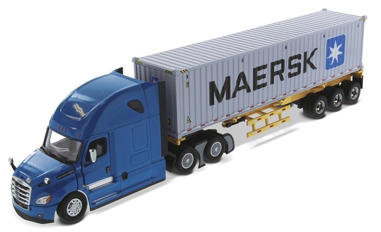 Camion miniature Freightliner Cascadia 6x4 porte-conteneurs 40 pieds Diecast Masters