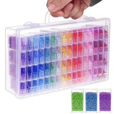 SGHUO 64 Grid Diamond Painting Storage Containers 64 Grids, Transparent Color