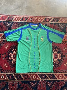 ICC Cricket World Cup 2007 South Africa Green Blue Mens Polo Sports Shirt Top M 