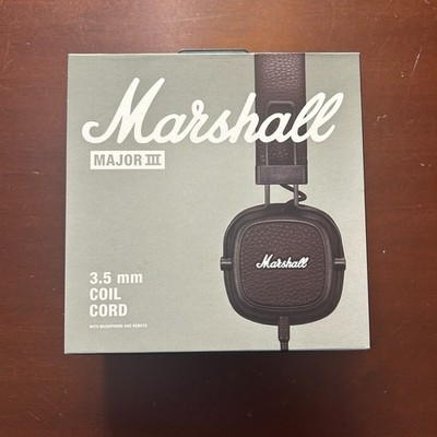 Marshall Major III Headphones Brown 1001822 Wired 3.5 mm Coil Cord Brand New
