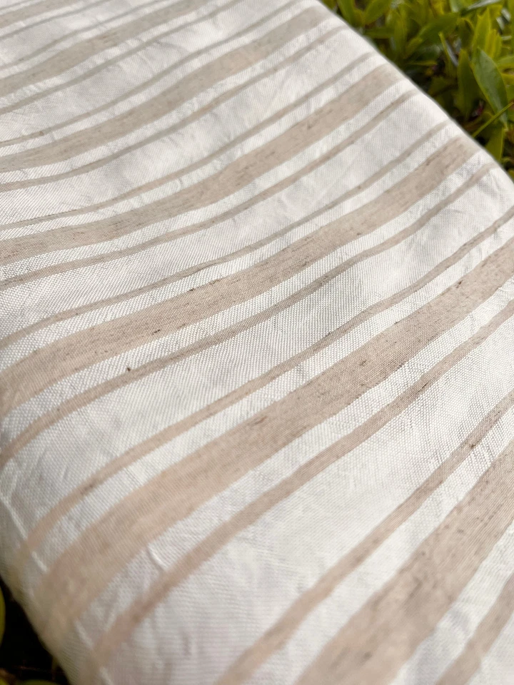 Striped and Textured Silk Linen Fabric By 2 Meters, Designer Fabric - Image 4 of 4