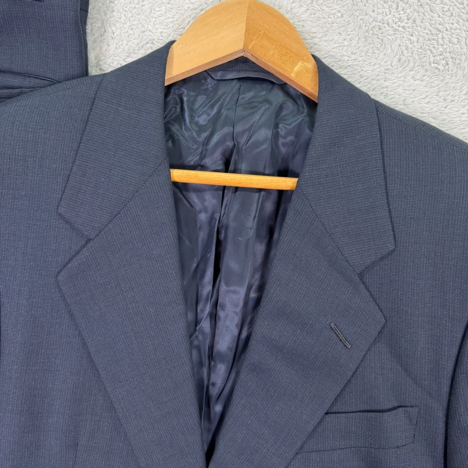 VINTAGE Hickey Freeman Mens 40S Gray Wool 2-Piece Suit Boardroom Pants 33x29 GUC - Image 2 of 4