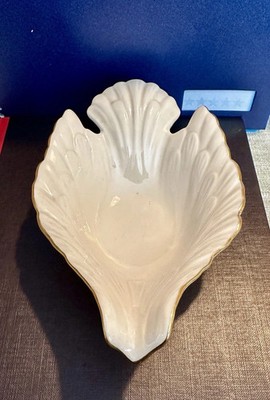 LENOX China - Dove Candy Bowl Jewelry Trinket Dish Bird Ivory Platinum Trim