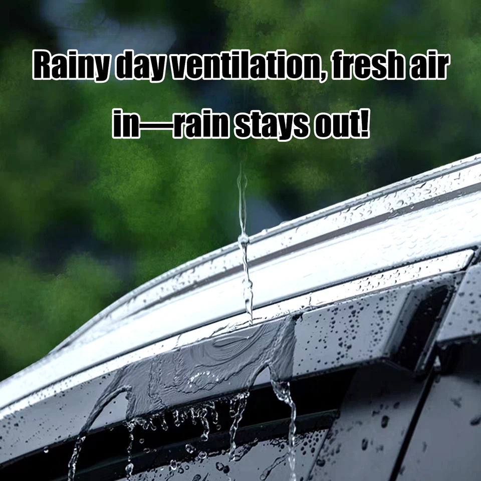 For 2010-2014 Subaru Outback Wind Deflector Rain Guard Window Visors Chrome Trim - Image 2 of 4