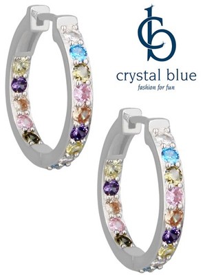 925 Sterlingsilber Creolen Damen Pastell Zirkonia Ohrringe Ohrschmuck rhodiniert
