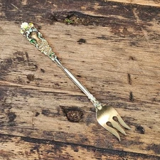 RARE Antique Dominick & Haff Renaissance Enameled Sterling Silver Food Pick 5.5"