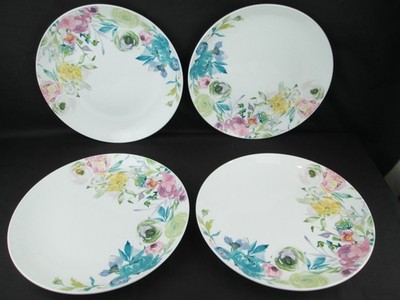 Set Of 4 Dinner Plates Floral Pattern 10 1/4'' Unknown Maker