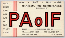 Vintage PA0IF QSL Card Haarlem, The Netherlands Amateur Radio Confirmation A1