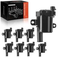 Set of 8 Ignition Coil Pack Round Type Coil Compatible with Chevy GMC Black