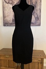 White House Black Market Black Fitted Dress Little Black Dress SZ 6 Excellent