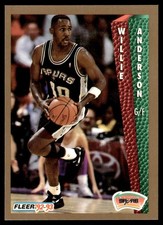 1992-93 Fleer Willie Anderson San Antonio Spurs #201