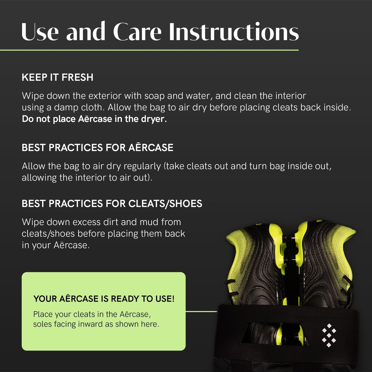 Salt Aērcase Smell Proof Cleat Bag – Regular Size - Athletic Shoes Soccer Golf Crafted for the beautiful game ➡️ Get 10% off @salt  main image 2