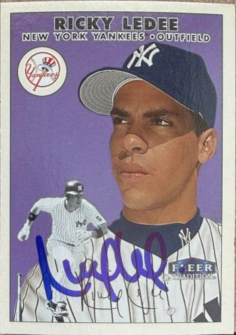 Ricky Ledee Autographed 2000 Fleer Tradition #38 