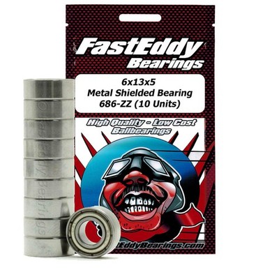 6x13x5 Metal Shielded Bearing 686-ZZ 10 Units