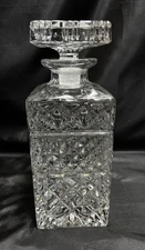 Bohemia Crystal “Madison” Diamond Pattern Crystal Decanter W/ Stopper 9”