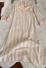 Vintage Lanz Of Salzburg nightgown or prairie dress pastel striped and plaid