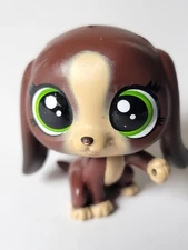 Littlest Pet Shop Dog Green Eyes Hasbro Brown Bassett Hound Bree La Bassette