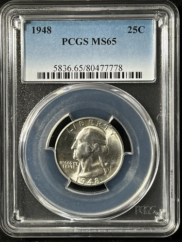 1948  25C Washington Quarter Dollar PCGS MS65  80477778
