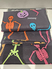 HALLOWEEN SKELETON PUMPKINS COLORFUL FABRIC SHOWER CURTAIN