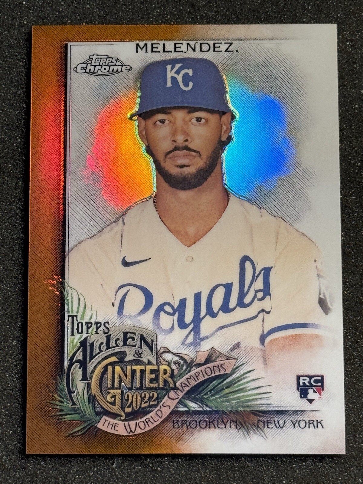 2022 Topps Allen & Ginter Chrome Orange Refractor MJ Melendez RC Royals /25