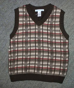 brown plaid sweater vest
