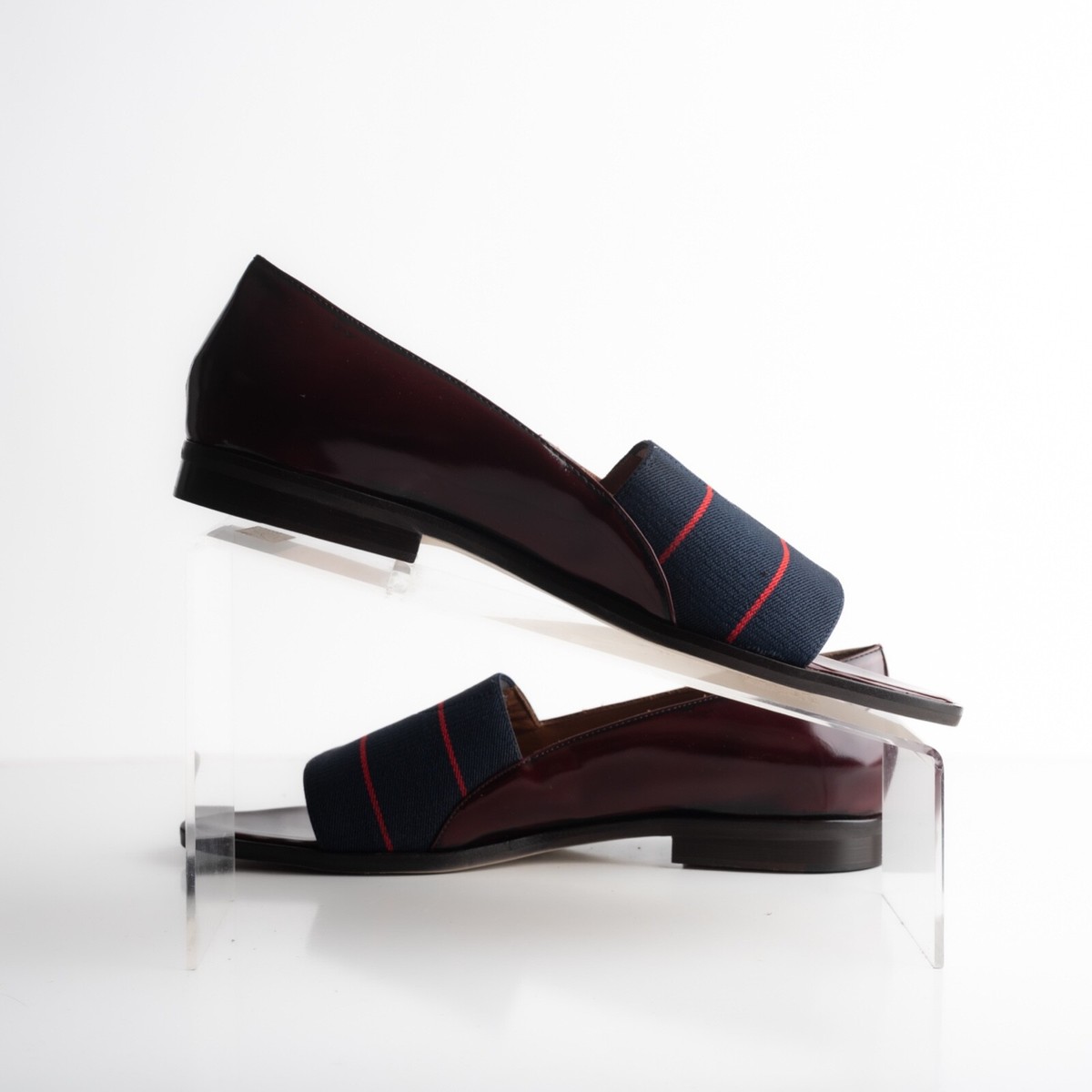 Band of Outsiders Womens Loafers Peep Toe Shoes Navy Blue US  display picture 1