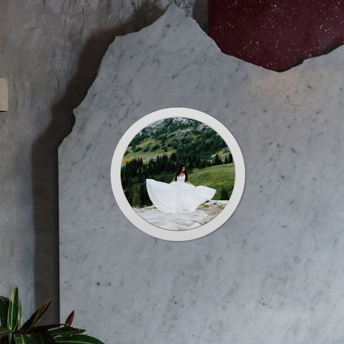 Photo Frame Wooden Round Photo Frame Wall Hanging Decoration - Picture 12 of 12