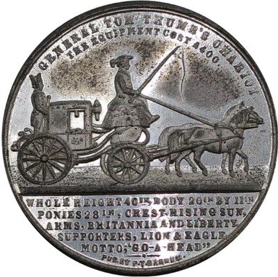 (1844) New York NY 16C?wm P T Barnum Tom Thumb Merchant Token